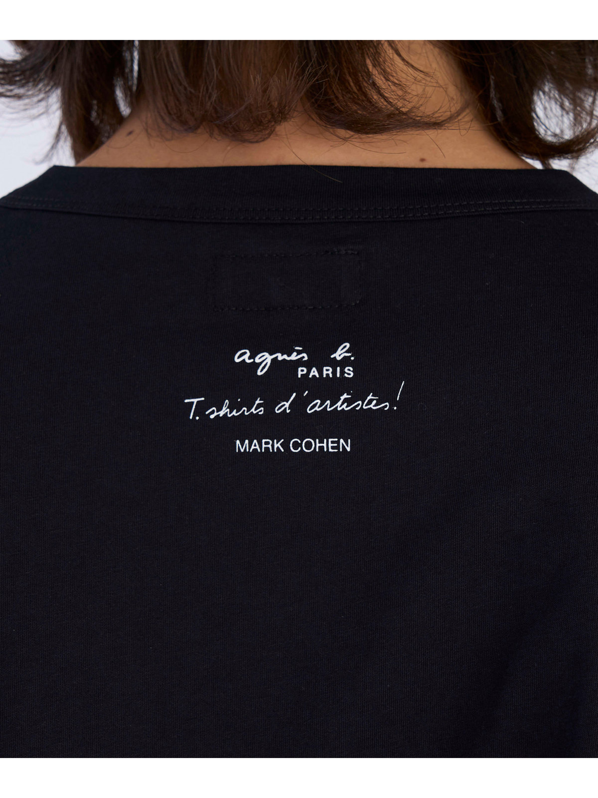 HOMME メンズ メンズ プリント コットン 半袖 アーティスト Tシャツ ”Mark Cohen” ブラック