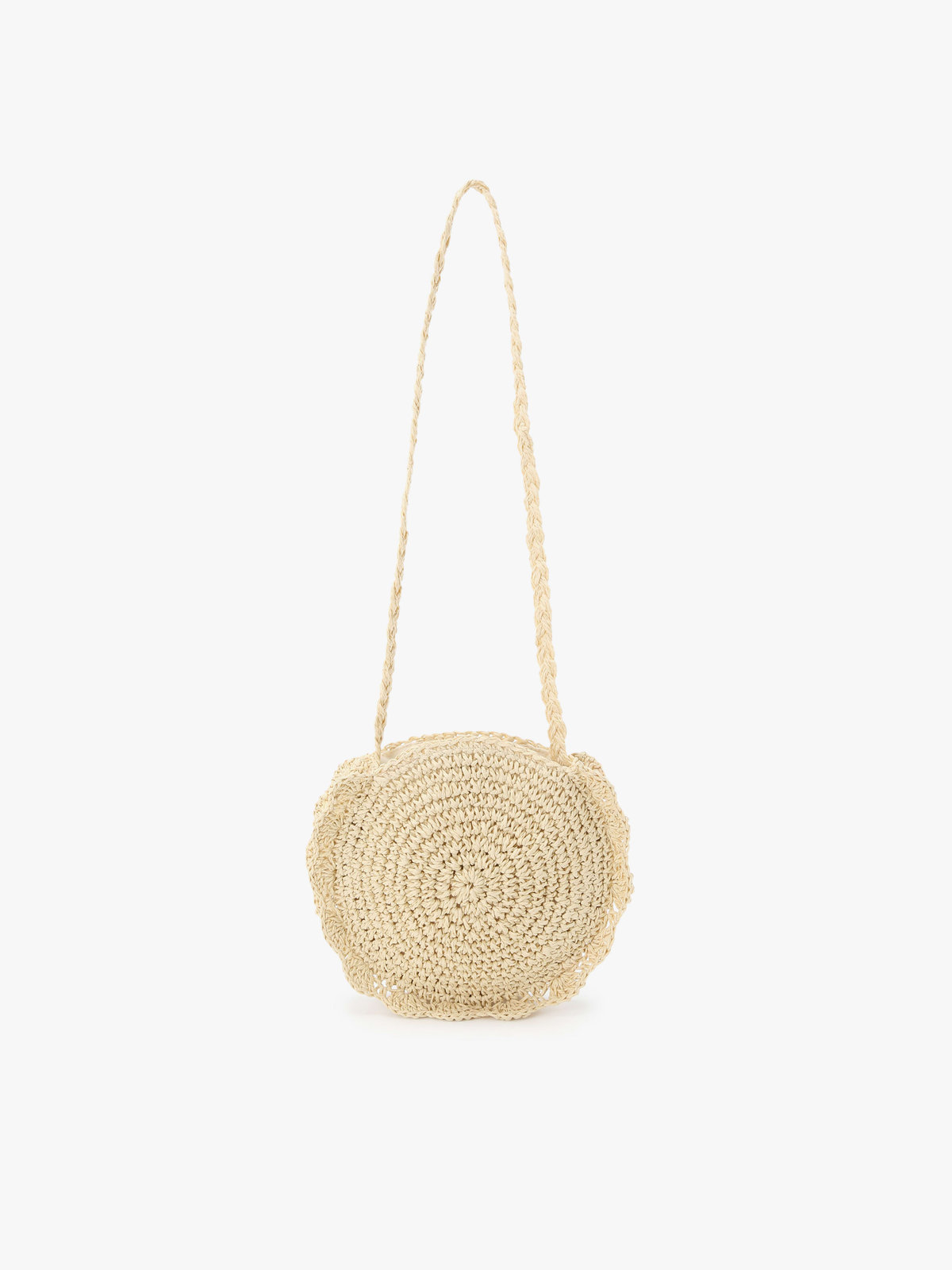 ENFANT ユニセックス キッズ ”b.” ロゴ 刺繍 サークル ショルダーバッグ オフホワイト