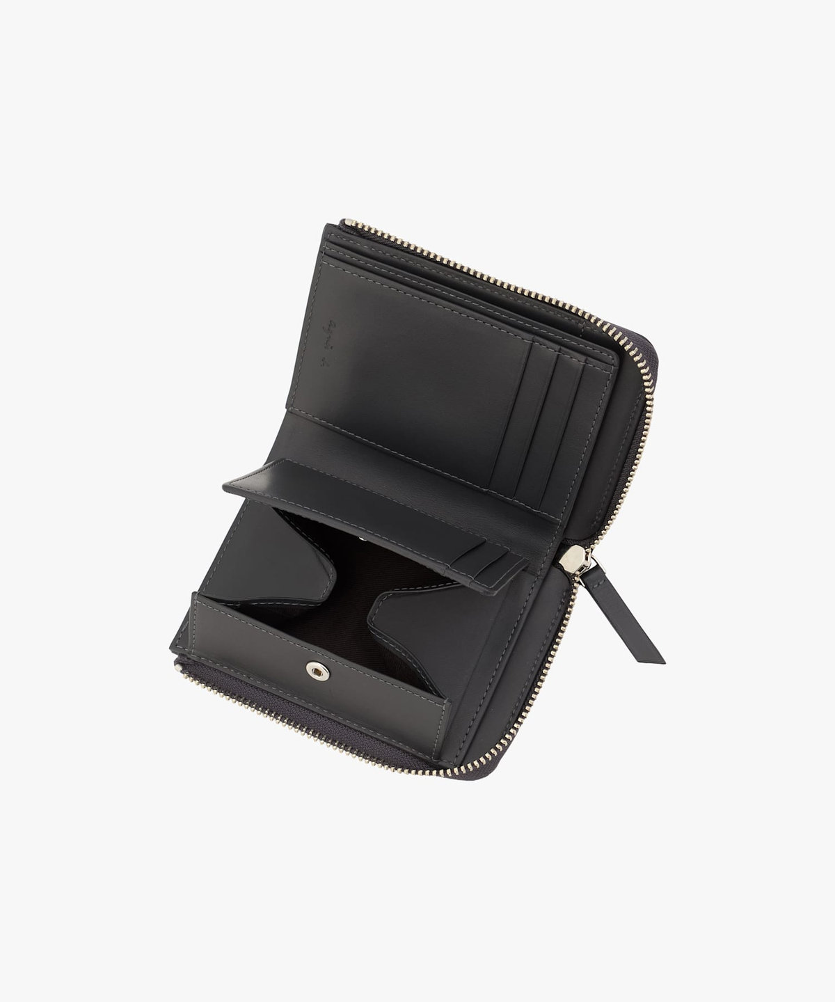 VOYAGE メンズ バッグ＆ウォレット レザー ラウンドジップ二つ折り ウォレット "Yvon" ZAH04-07 グレー系その他