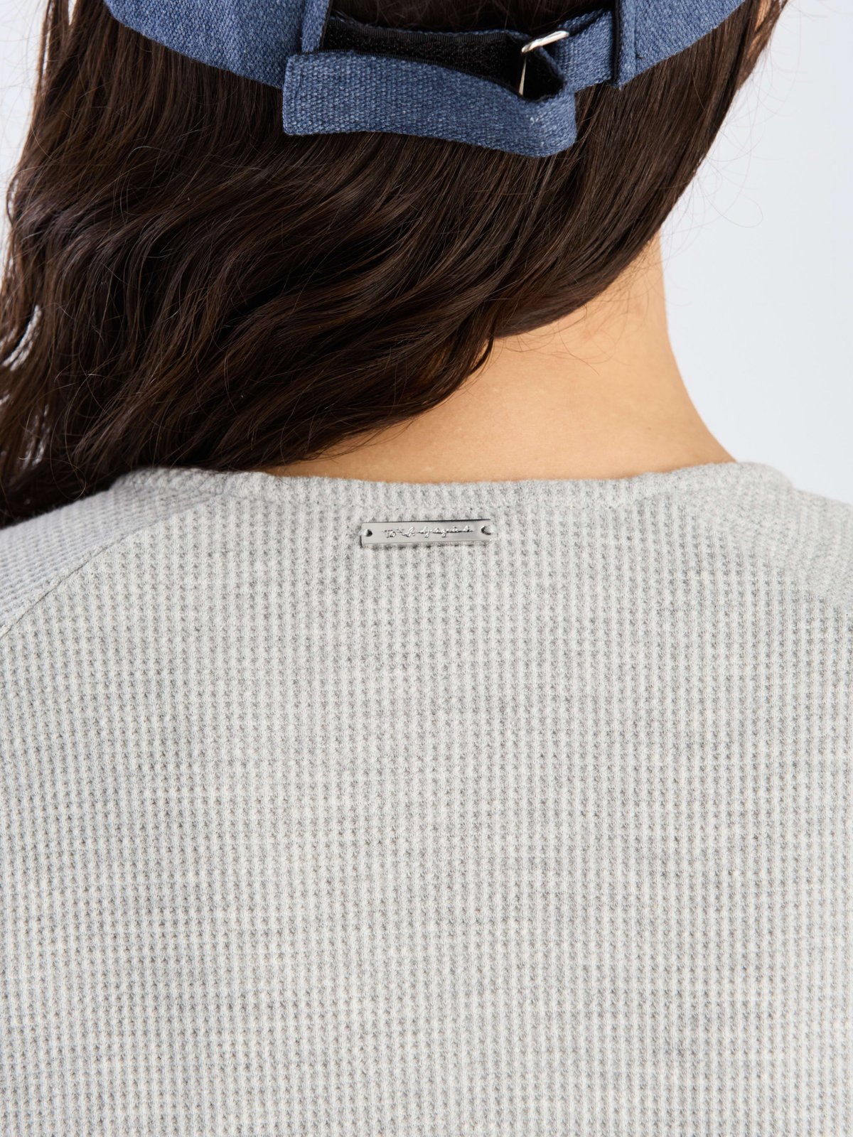 To b. by agnès b. 【Outlet】ワッフル コンパクト ロングスリーブ カーディガン グレー