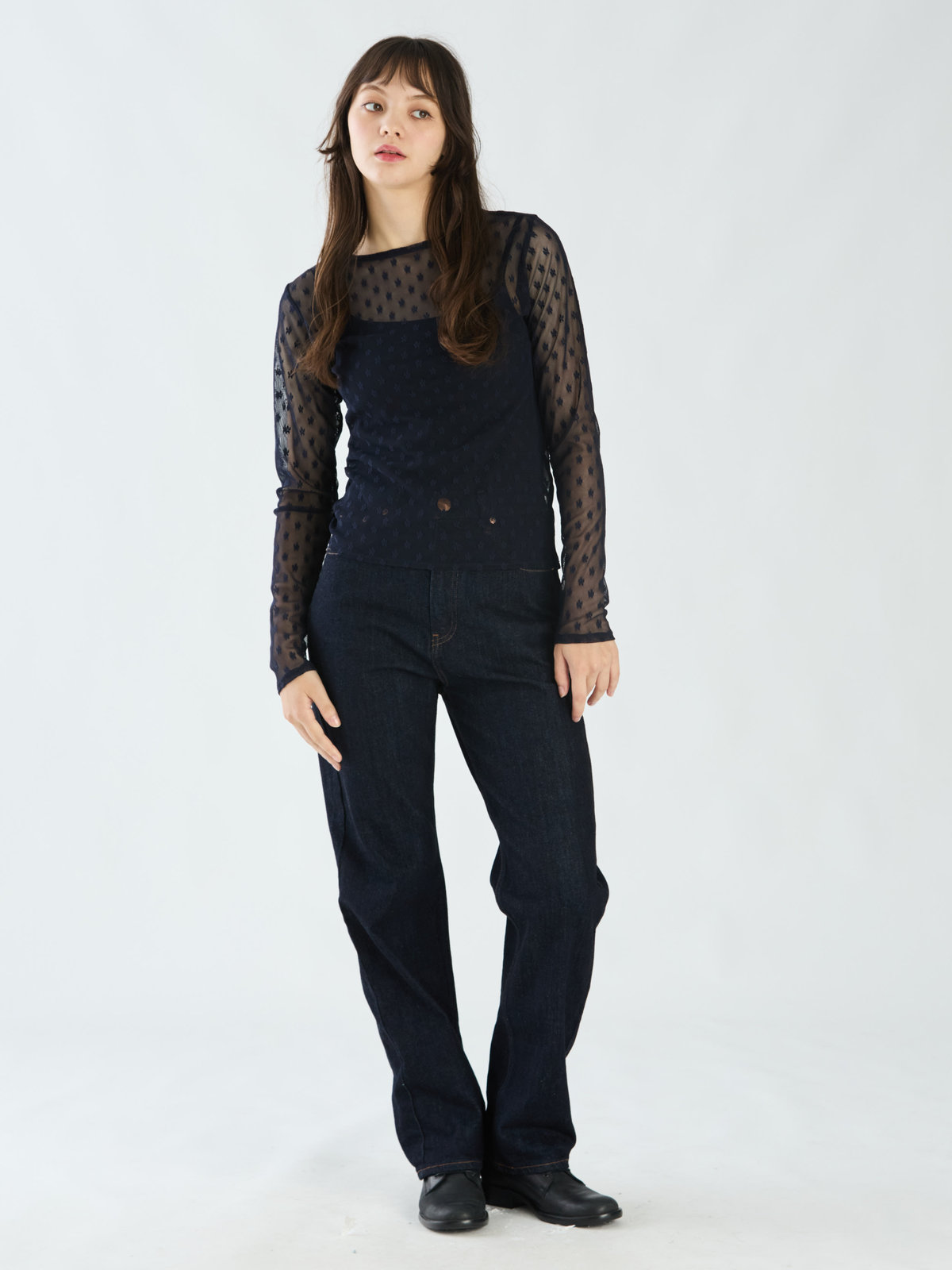 To b. by agnès b. 【Outlet】フラワーチュールプルオーバー ネイビー