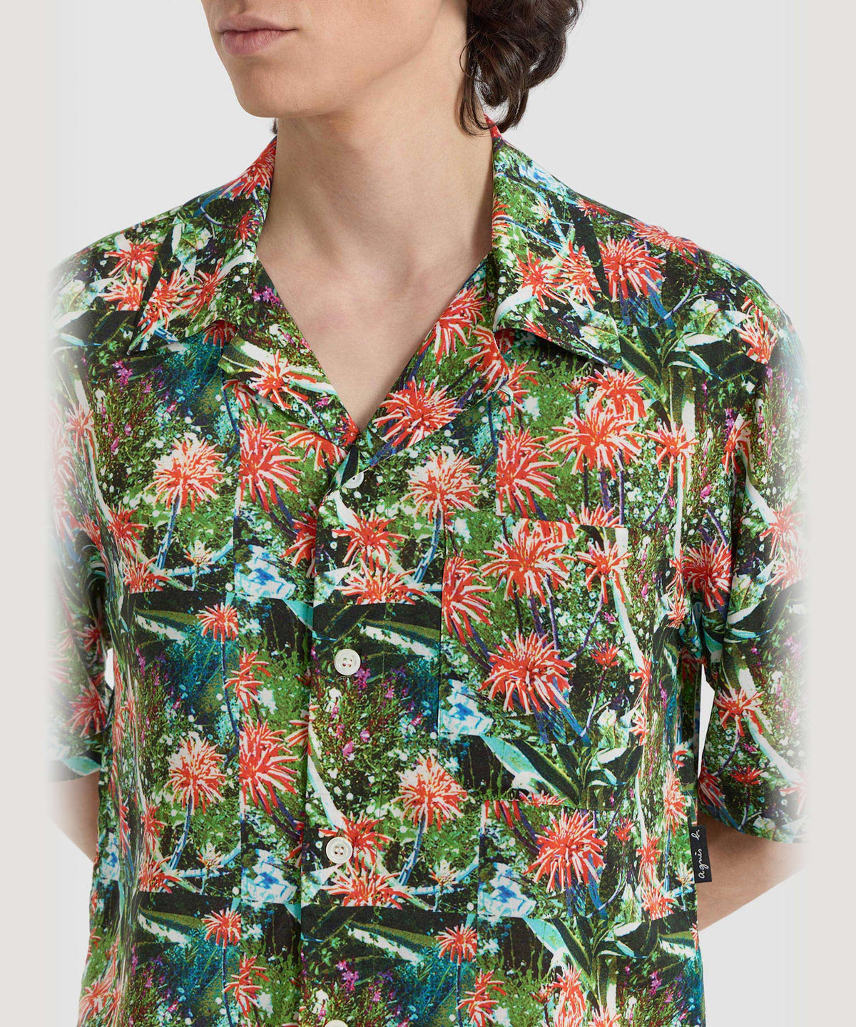 HOMME メンズ メンズ プリント 開襟 半袖 シャツ "Magnum" マルチ