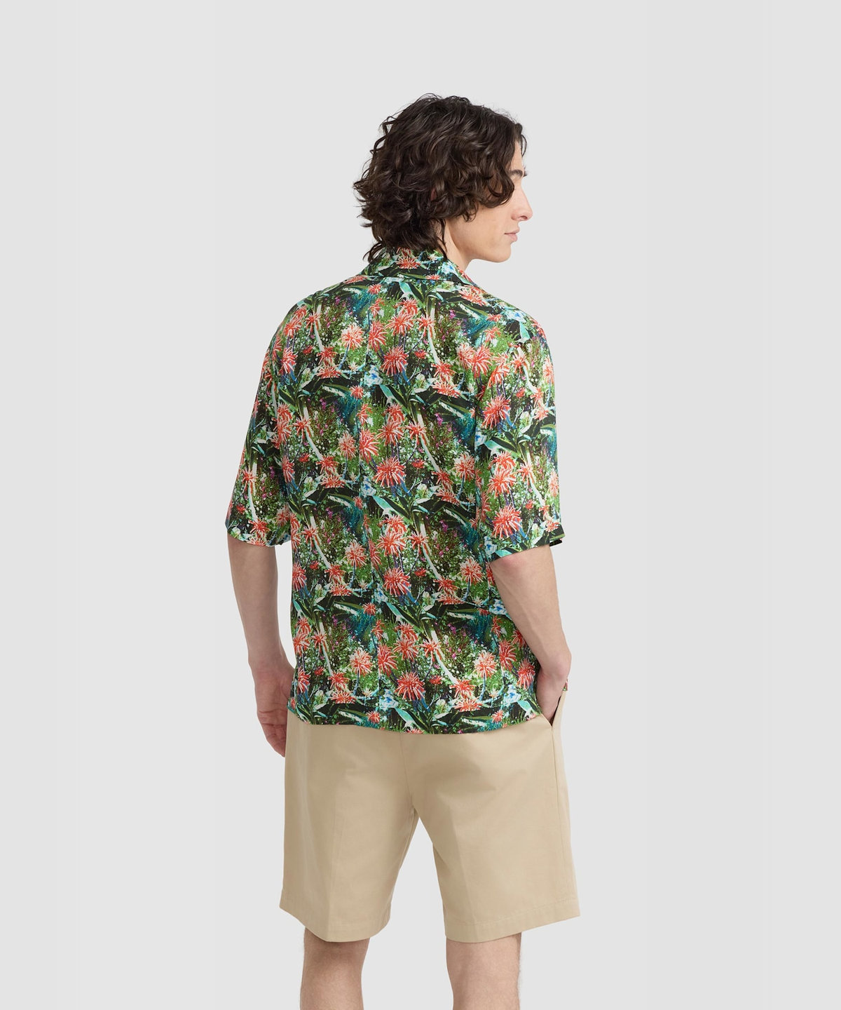 HOMME メンズ メンズ プリント 開襟 半袖 シャツ "Magnum" マルチ