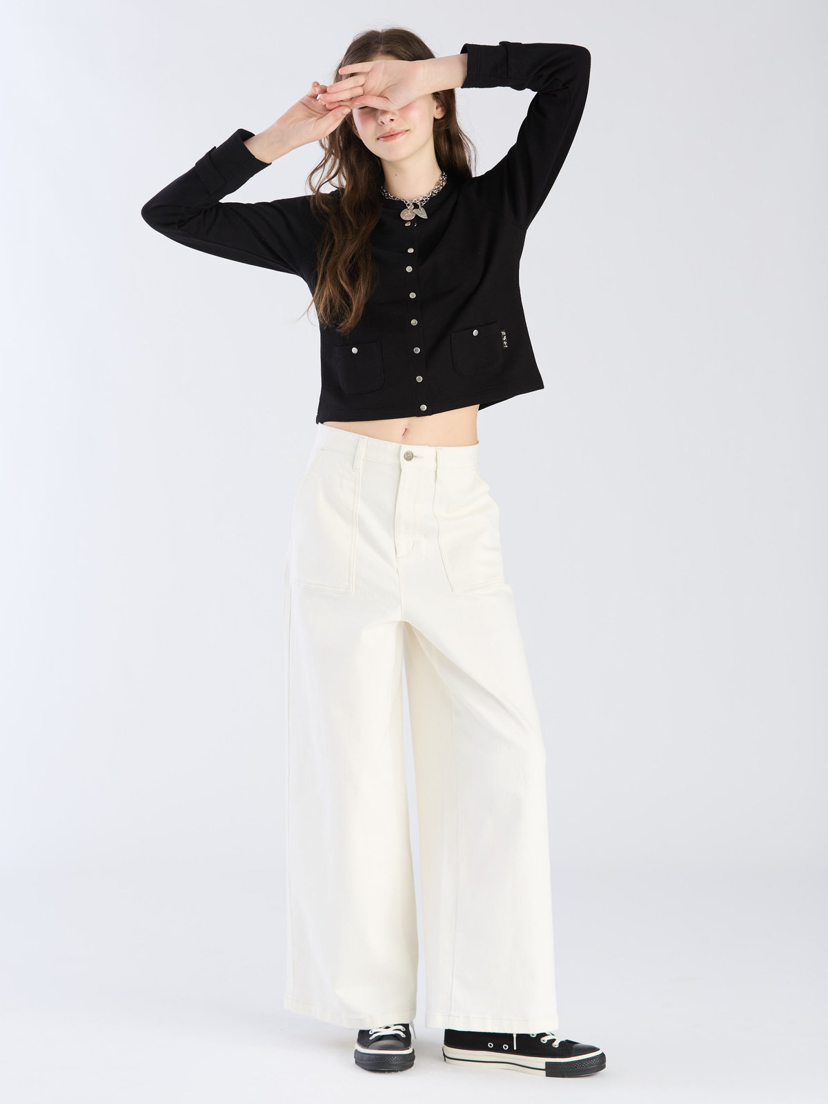 To b. by agnès b. 【Outlet】To b. by agnes b.× green label relaxing オーガニックコットン トラディショナルカーディガン ブラック