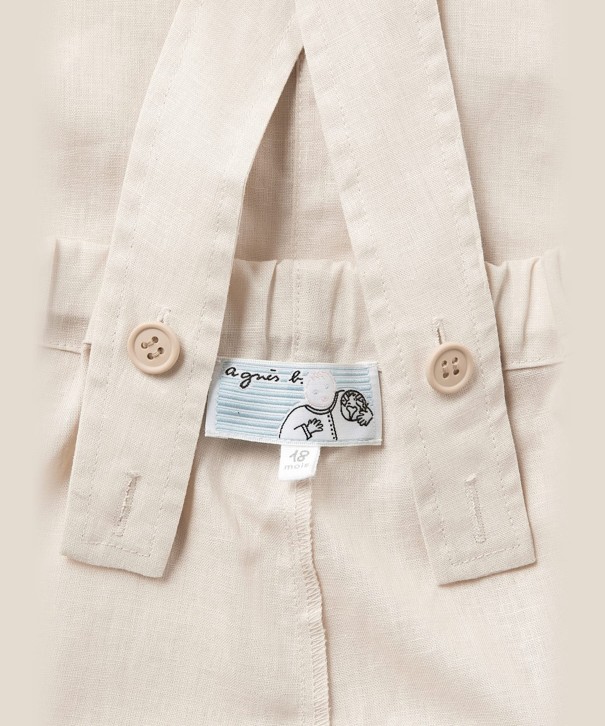 ENFANT ベビー ベビー コットンリネン ノースリーブ サロペット ベージュ系その他