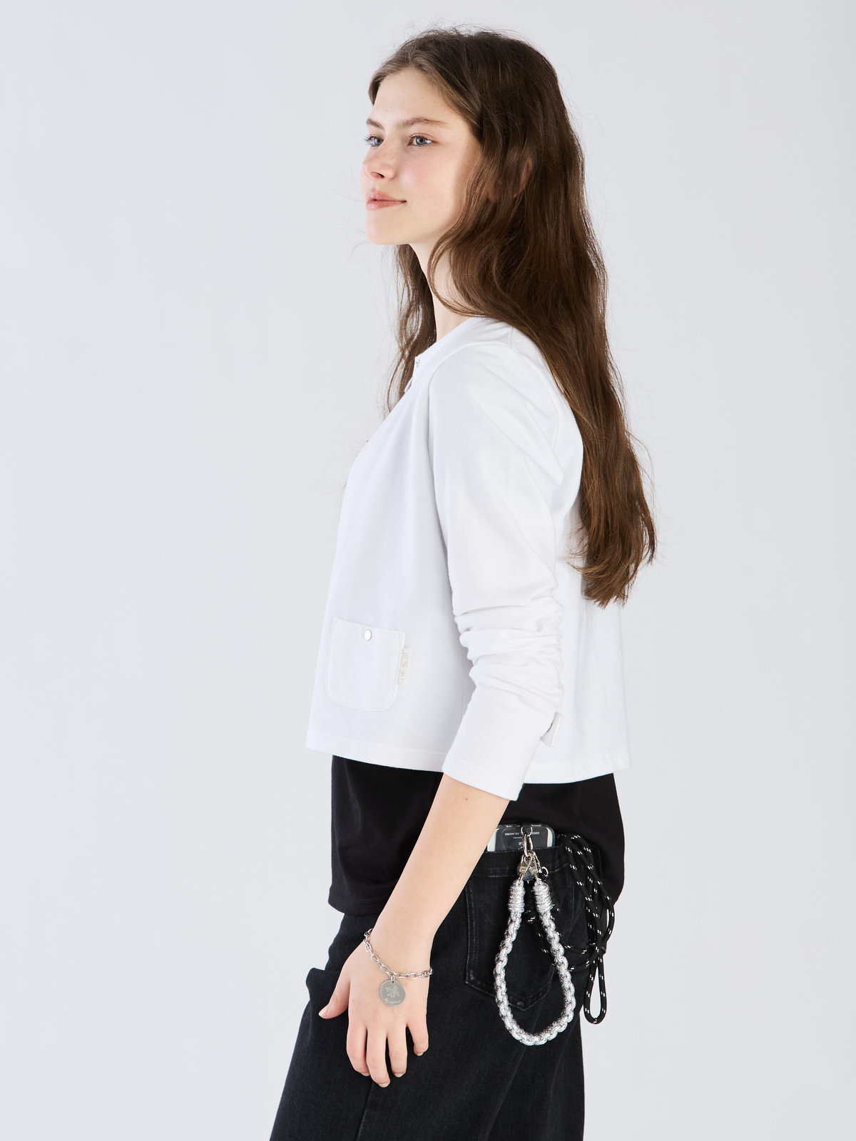 To b. by agnès b. 【Outlet】To b. by agnes b.× green label relaxing オーガニックコットン トラディショナルカーディガン ホワイト