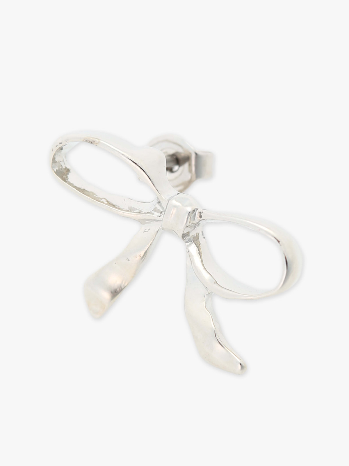 To b. by agnès b. リボン ピアス シルバー