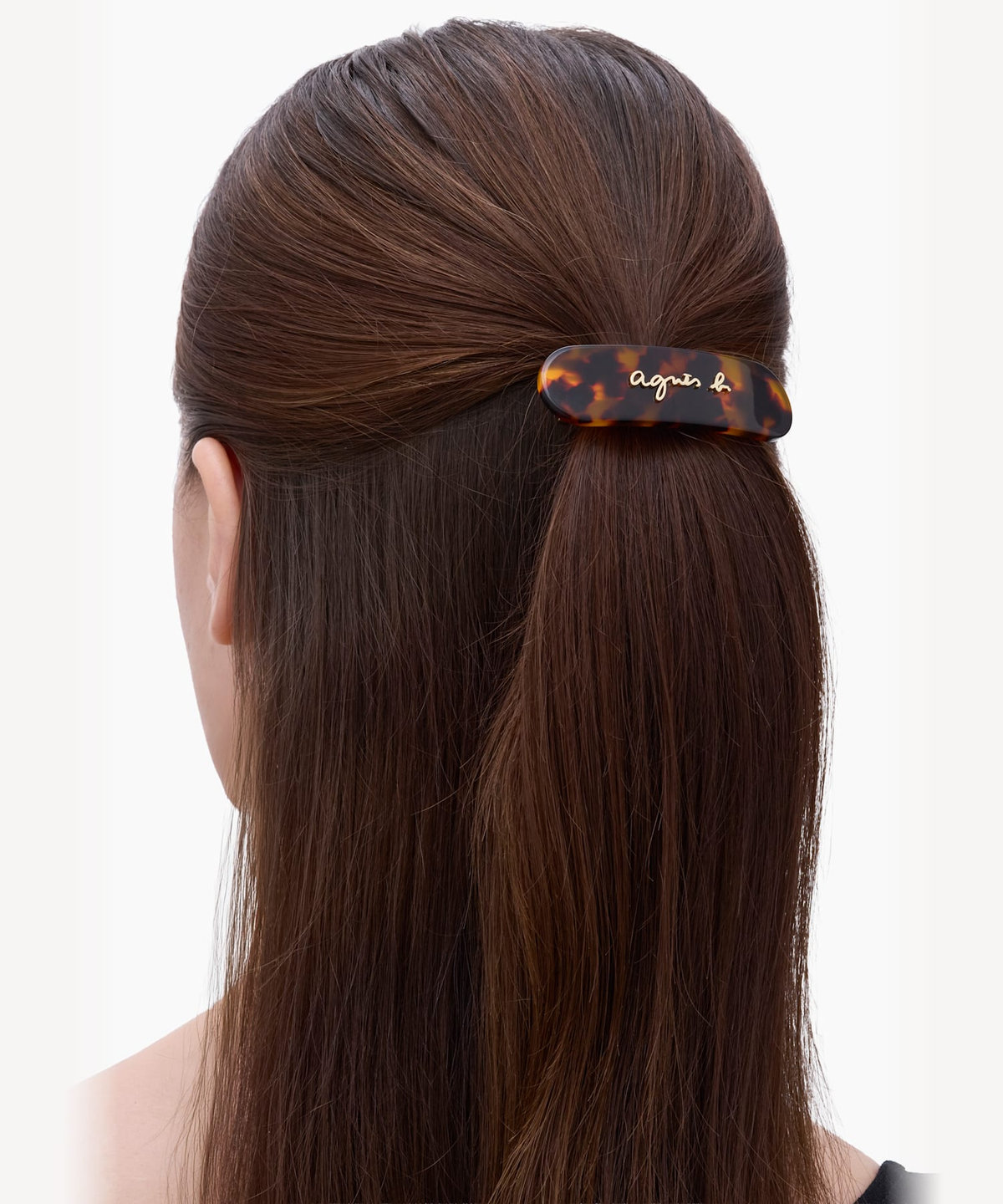 FEMME ウィメンズ べっ甲 ロゴ ヘアバレッタ ベージュ