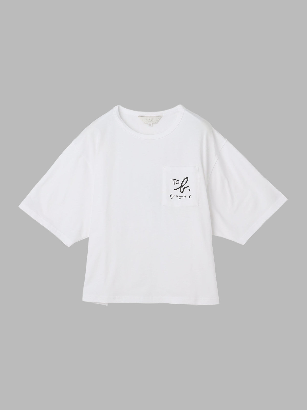 To b. by agnès b. 【Outlet】ロゴ ポケット コットン 半袖 Tシャツ ホワイト