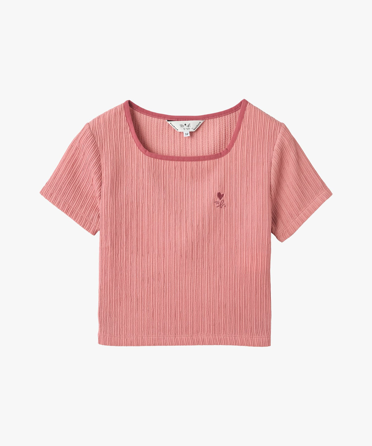 To b. by agnès b. ハート ロゴ コンパクト Tシャツ ピンク