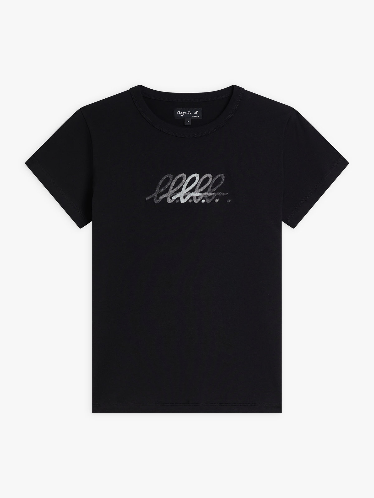 FEMME ウィメンズ "b."ロゴ 刺繍 コットン 半袖 Tシャツ "Brando" ブラック