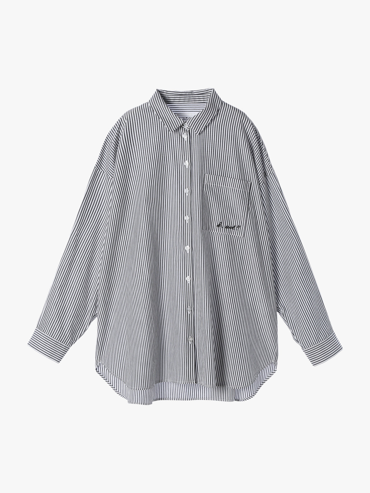 To b. by agnès b. 【Outlet】To b. by agnes b.× green label relaxing コットン 刺繍 ストライプ シャツ "b. cool!!" ホワイト