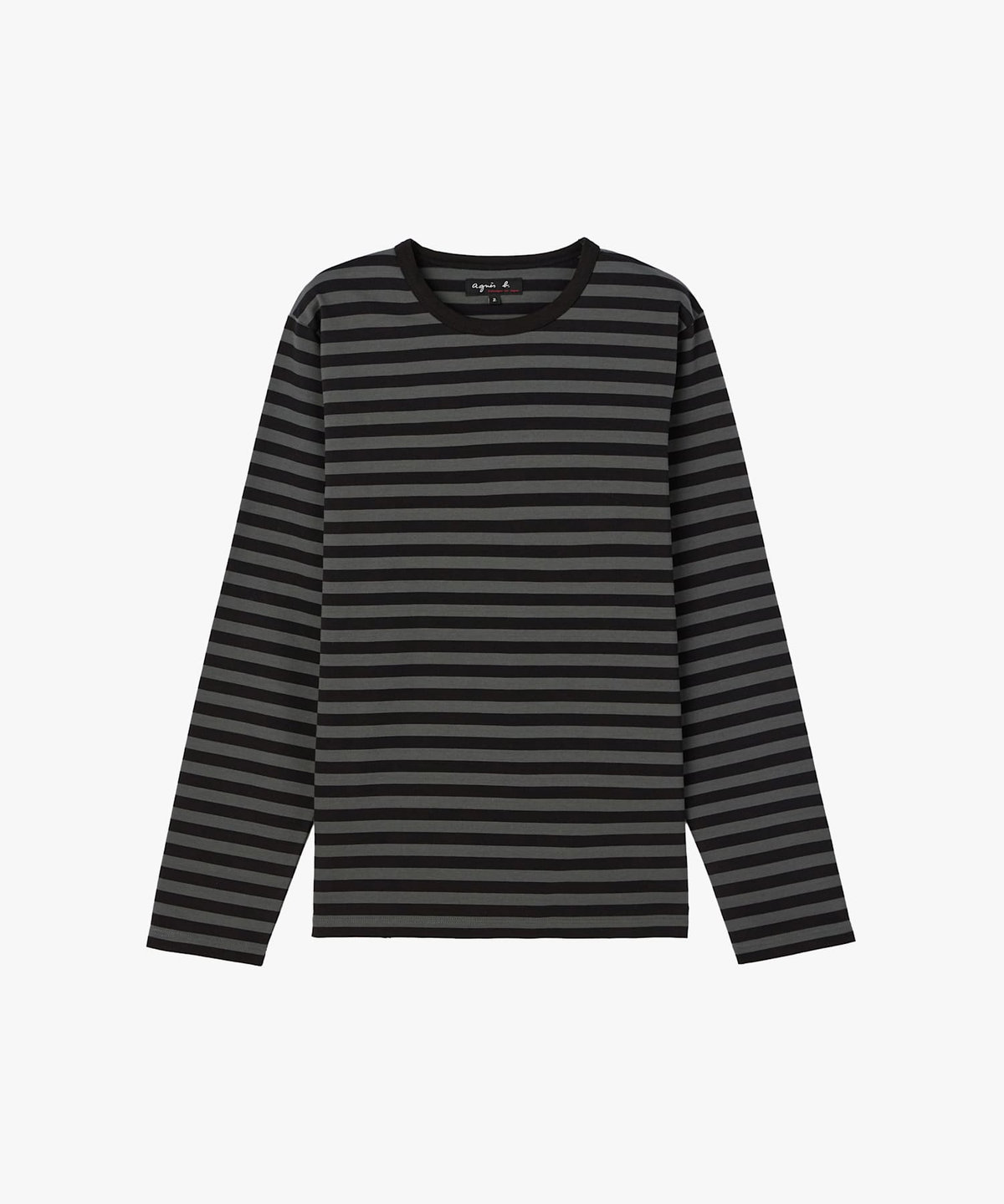 HOMME メンズ メンズ 細ボーダー コットン 長袖 Tシャツ "Coulos" グレー系その他