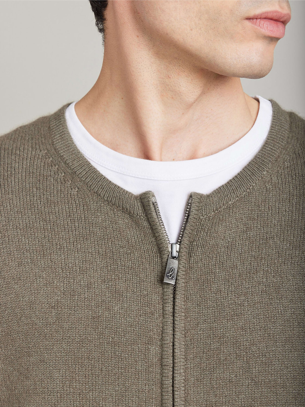 HOMME メンズ 【Outlet】LU31 CARDIGAN ジップカーディガン カーキ