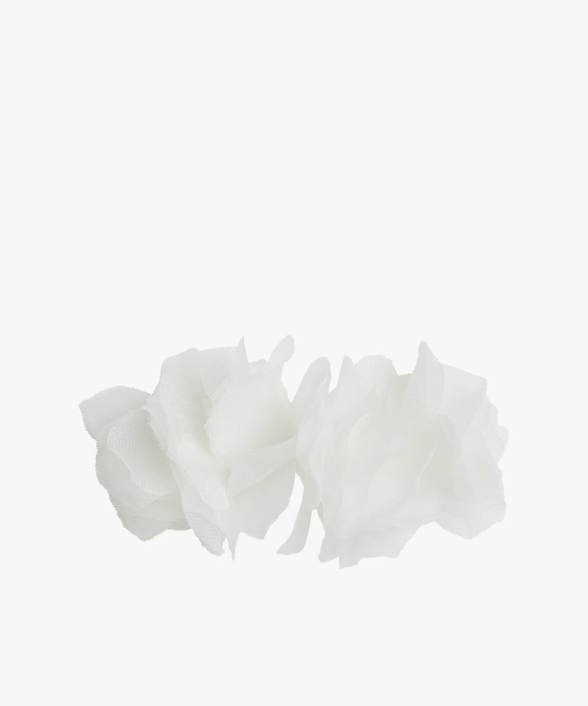 FEMME ウィメンズ フラワー シルク ヘアバレッタ "Lucie" ホワイト