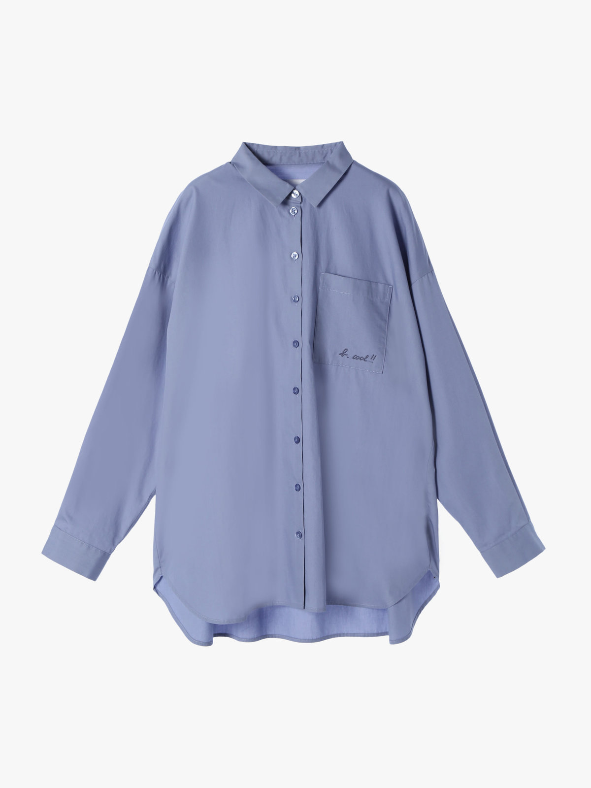 To b. by agnès b. 【Outlet】To b. by agnes b.× green label relaxing コットン 刺繍 シャツ "b. cool!!" ブルー