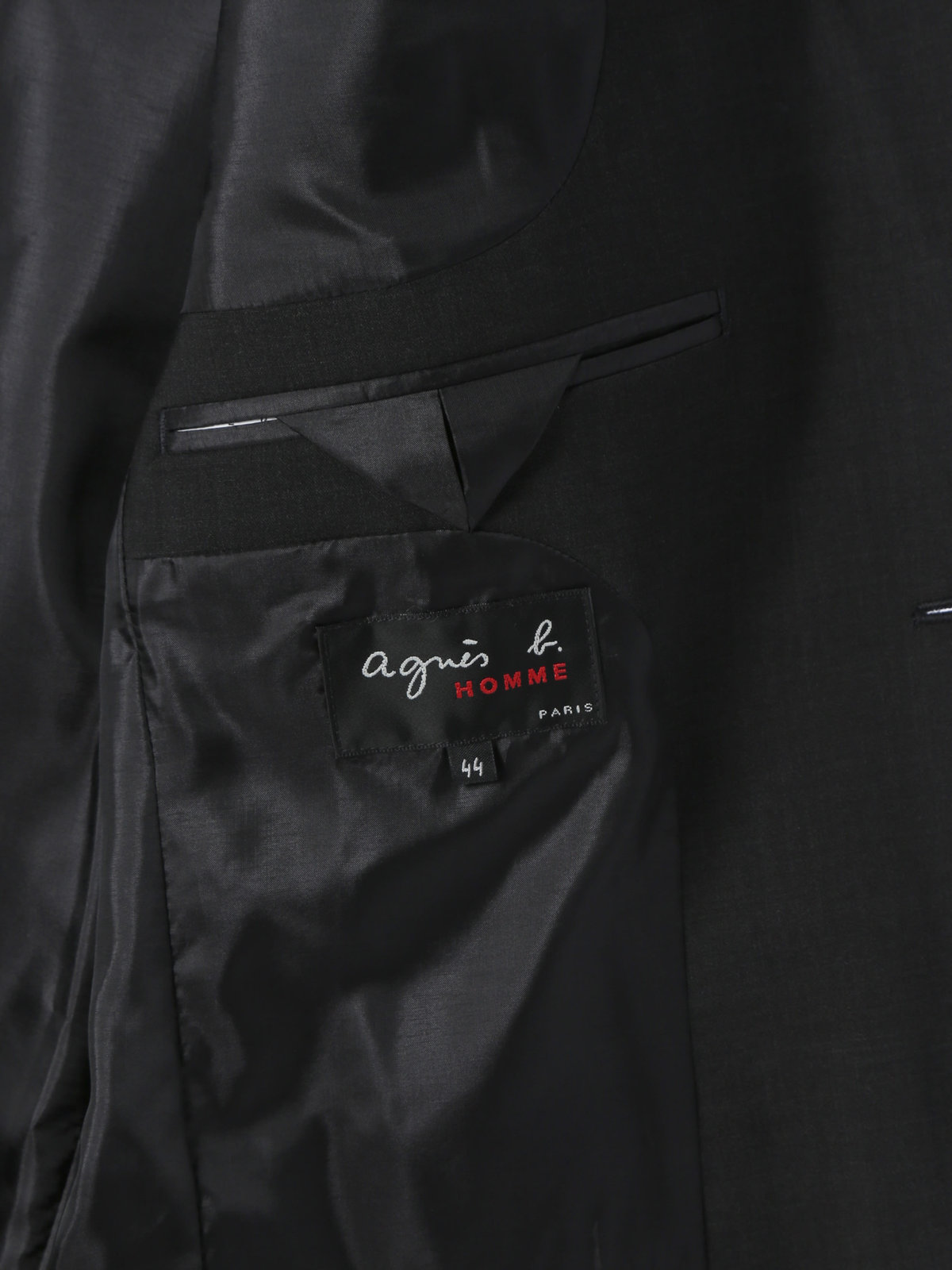 HOMME メンズ ウール テーラード ジャケット "Domino" グレー×ブラック