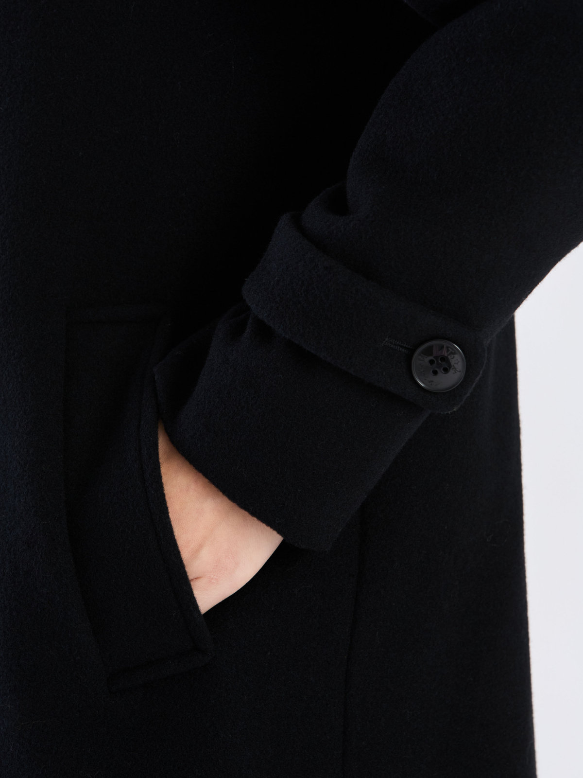 To b. by agnès b. 【Outlet】ウール ロングコート ブラック