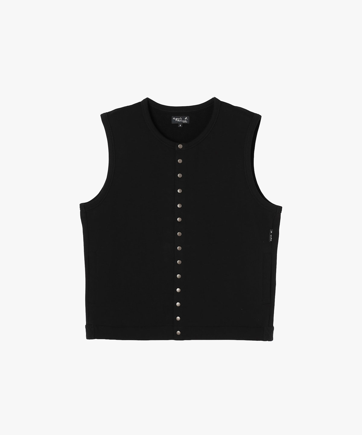 HOMME メンズ メンズ オーガニックコットン ノースリーブ カーディガンプレッション "Azur" ブラック