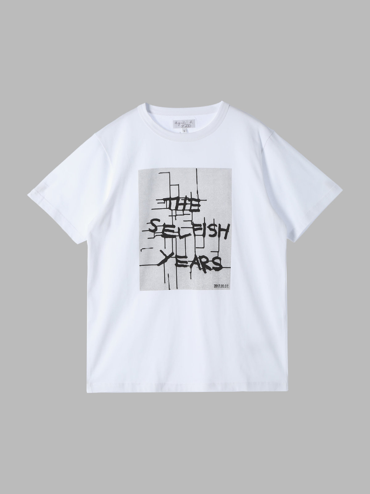 FEMME ウィメンズ オーガニックコットン プリント 半袖 アーティスト Tシャツ ”JIM JOE” ホワイト