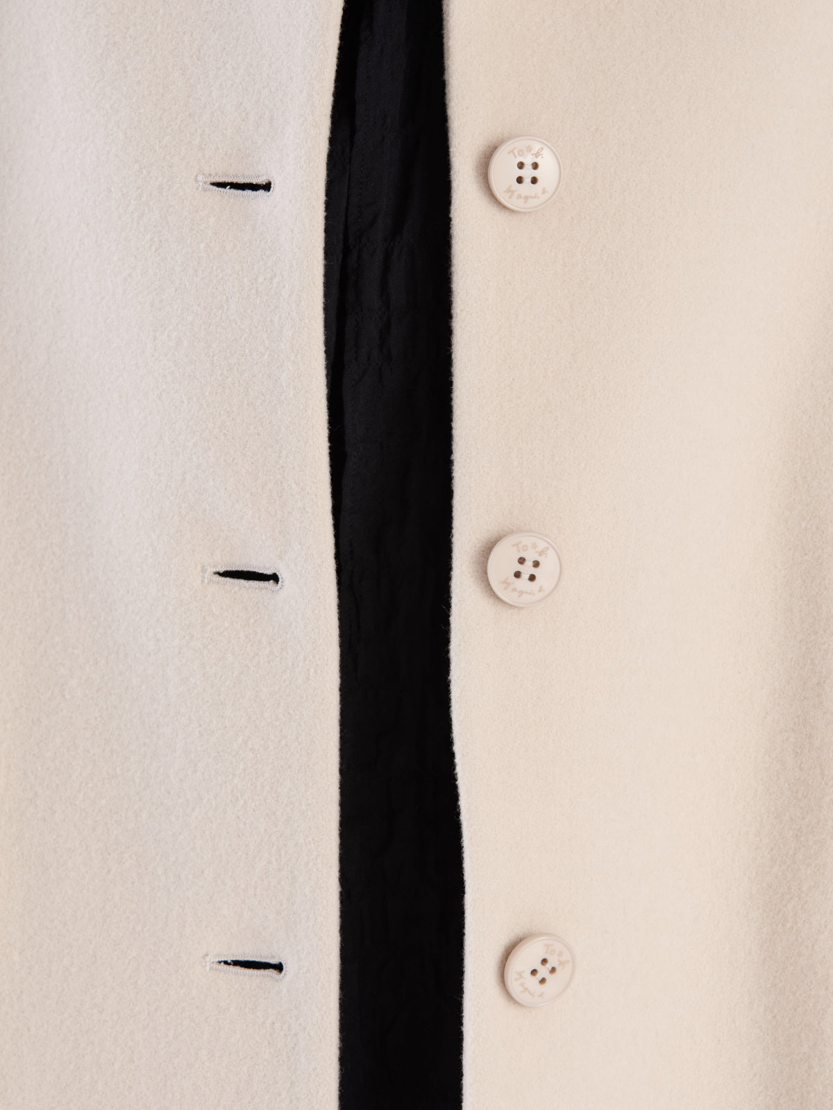 To b. by agnès b. ウール ロングコート ホワイト