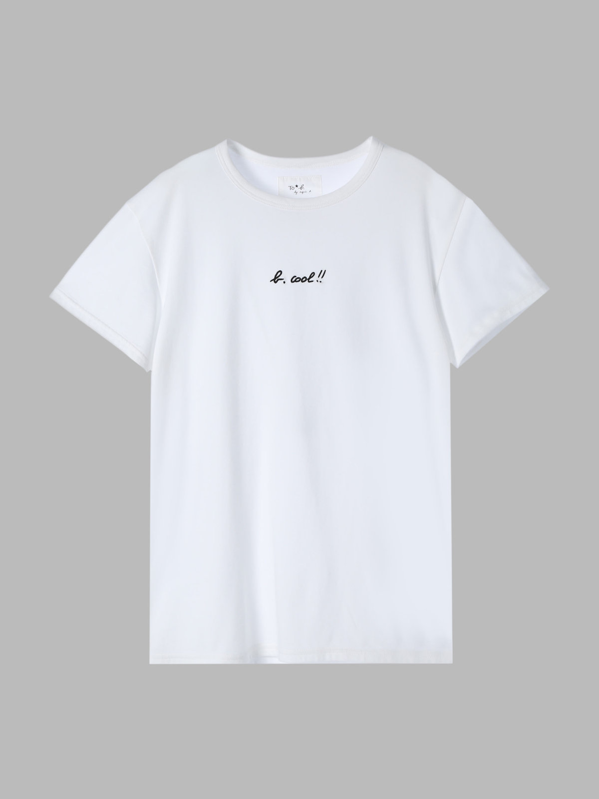 To b. by agnès b. 【Outlet】To b. by agnes b.× green label relaxing オーガニックコットン 刺繍 Tシャツ "b. cool!!" ホワイト