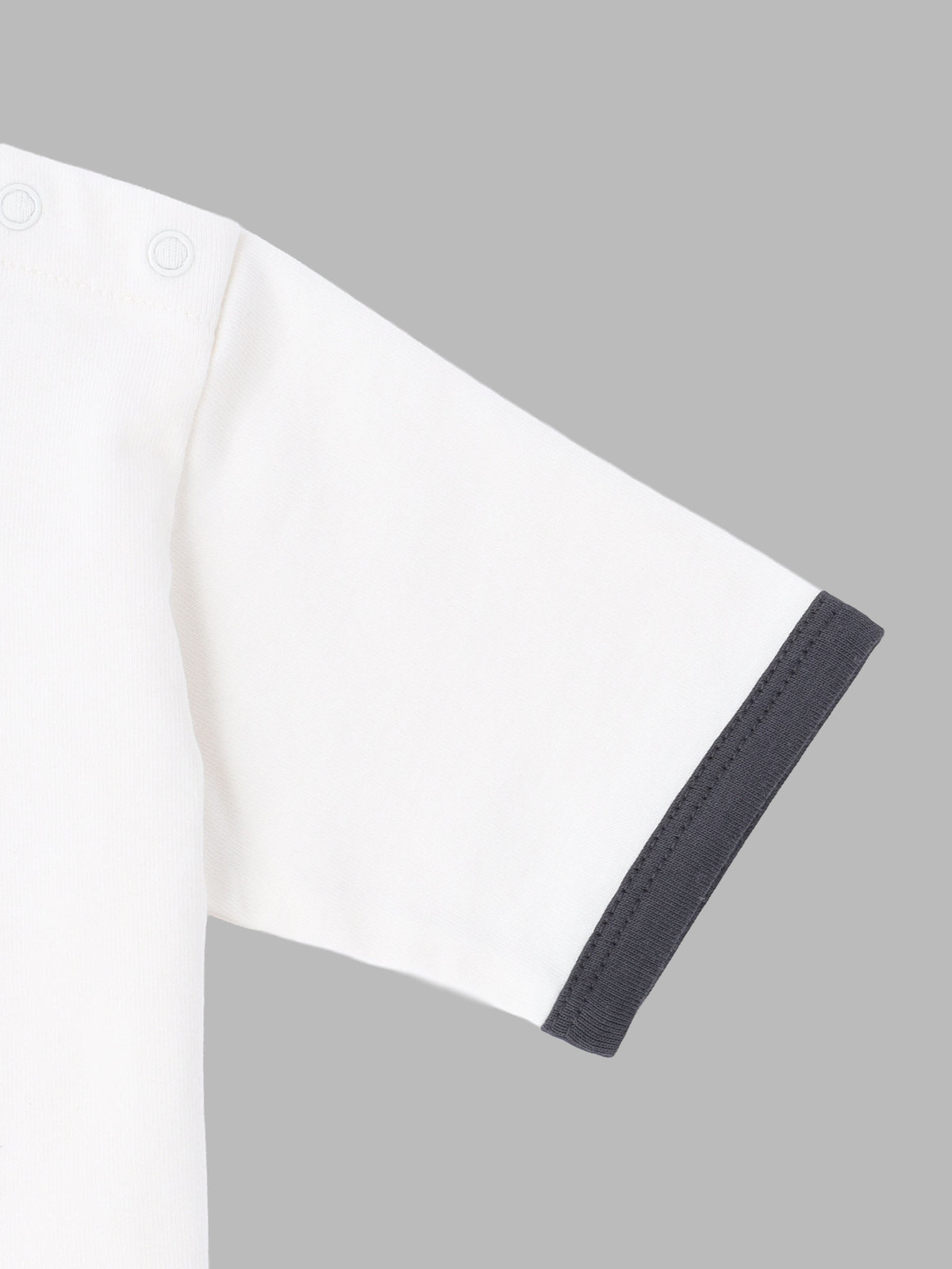 ENFANT ベビー ベビー ロゴ 刺繍 コットン 5分袖 Tシャツ ホワイト