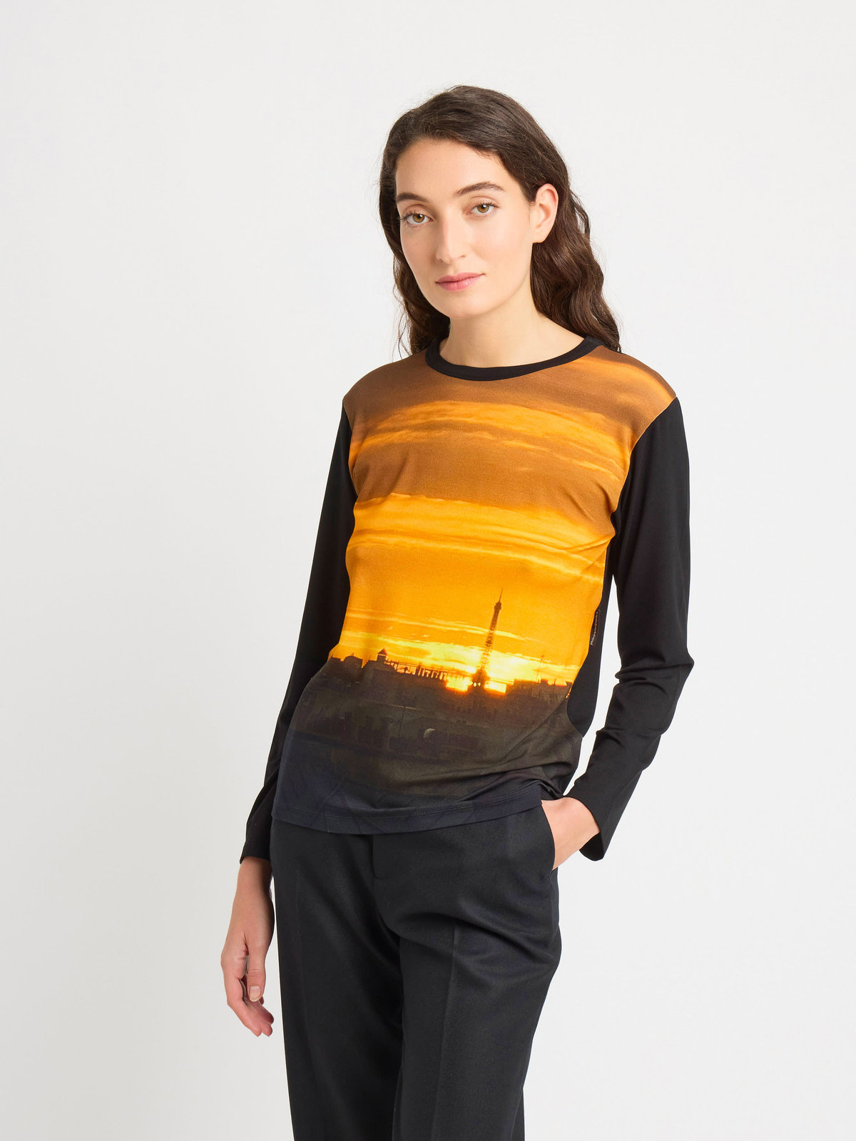 FEMME ウィメンズ フォトプリント 長袖 Tシャツ ”Sunset in Paris” マルチ