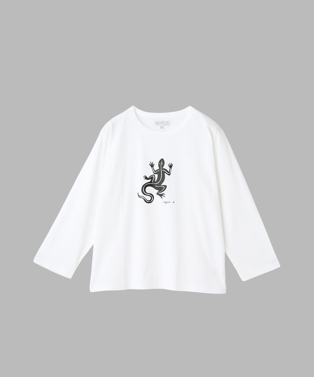 FEMME ウィメンズ アイコニック コットン 七分丈 Tシャツ "Lezard" ホワイト