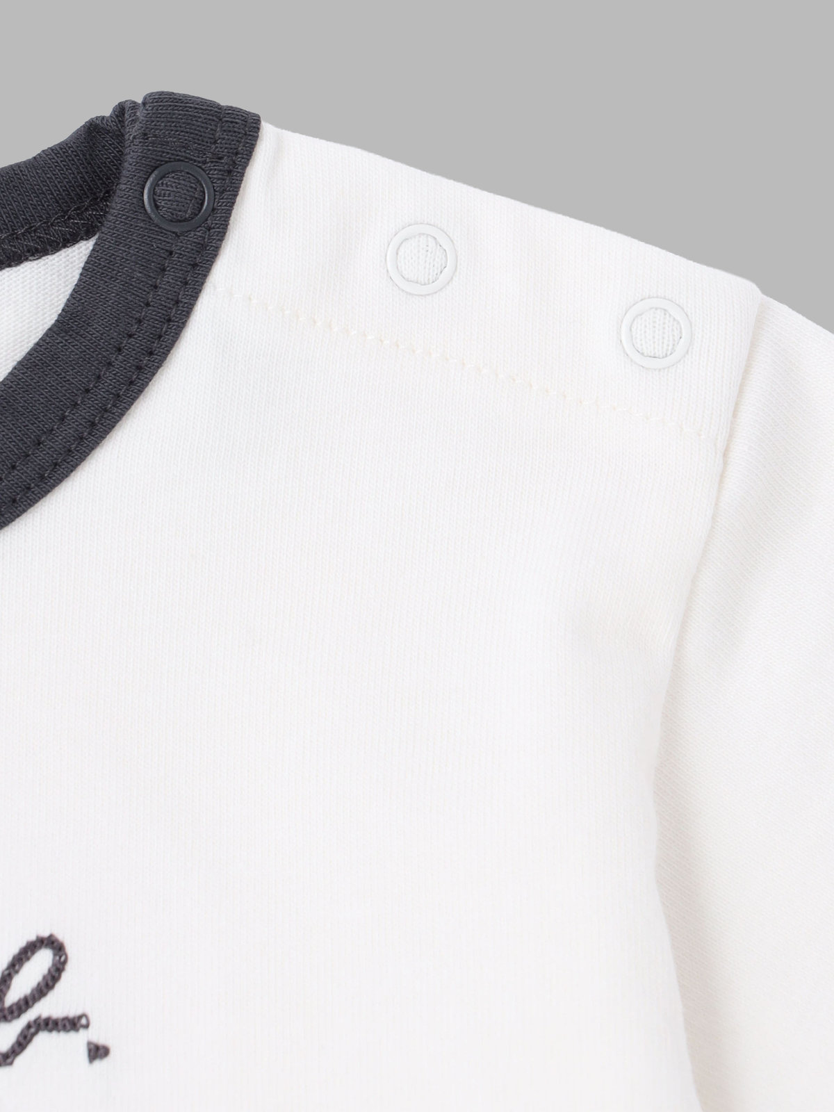 ENFANT ベビー ベビー ロゴ 刺繍 コットン 5分袖 Tシャツ ホワイト