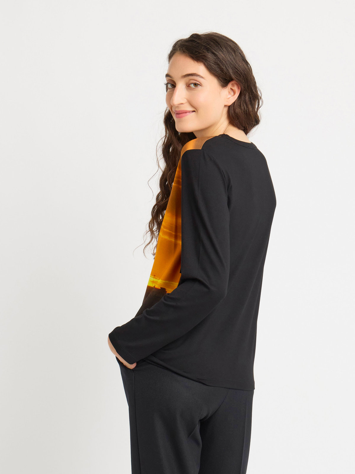 FEMME ウィメンズ フォトプリント 長袖 Tシャツ ”Sunset in Paris” マルチ