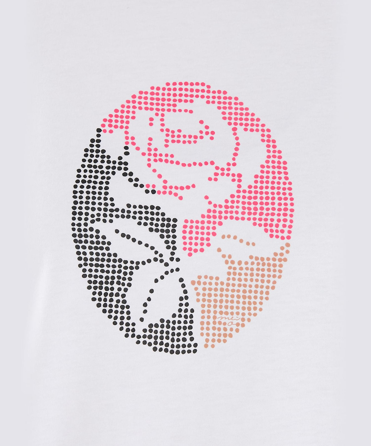 To b. by agnès b. Blooms in Dots(Rose)  オーガニックコットン 半袖 アーティスト Tシャツ ホワイト