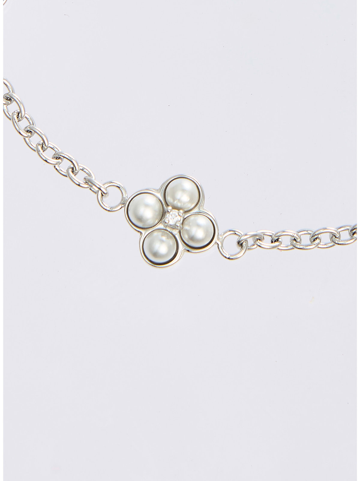 FEMME ウィメンズ フラワーチャーム パール ブレスレット "Double bloom" シルバー