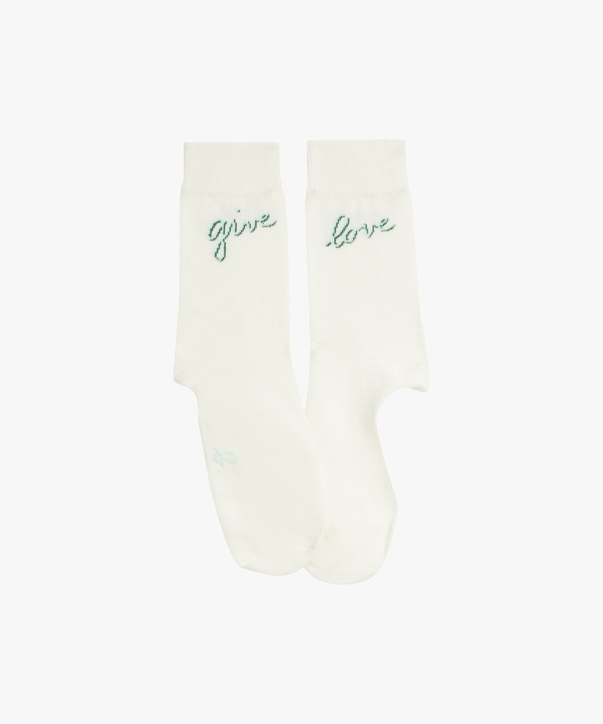 FEMME ウィメンズ メッセージ ソックス "Give love" ターコイズブルー