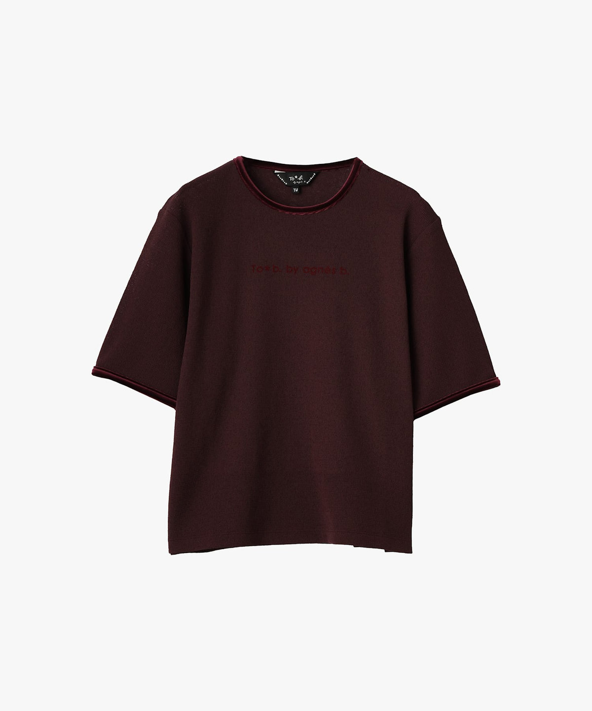 To b. by agnès b. ロゴ ワッフルTシャツ ブラウン
