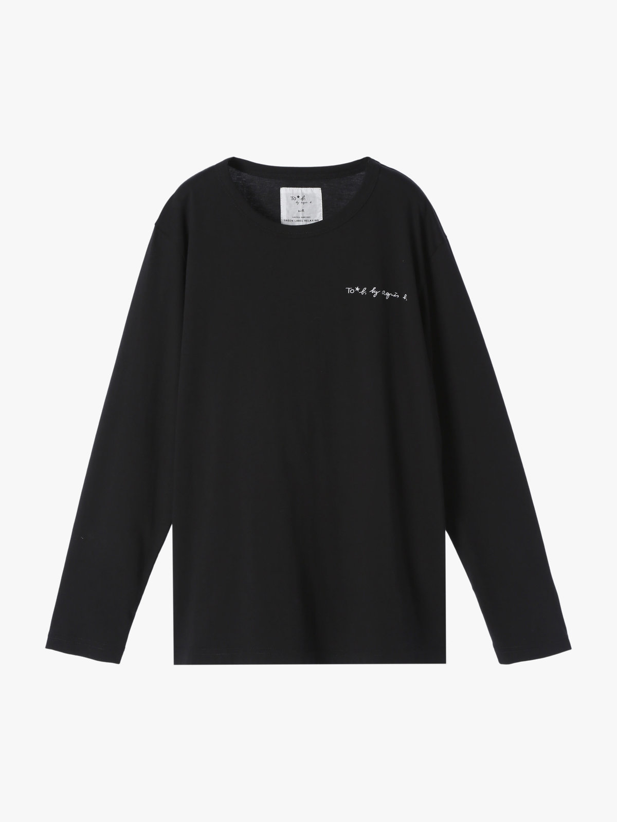 To b. by agnès b. 【Outlet】To b. by agnes b.× green label relaxing オーガニックコットン ロゴ ロングスリーブTシャツ ブラック