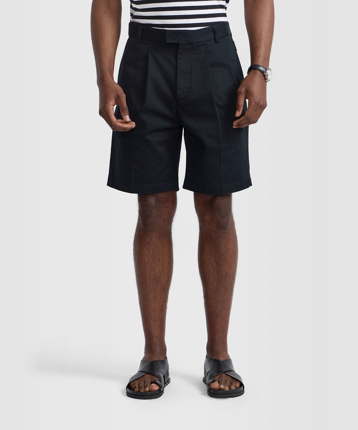 HOMME メンズ メンズ コットンドリル ショートパンツ "Unai" ネイビー