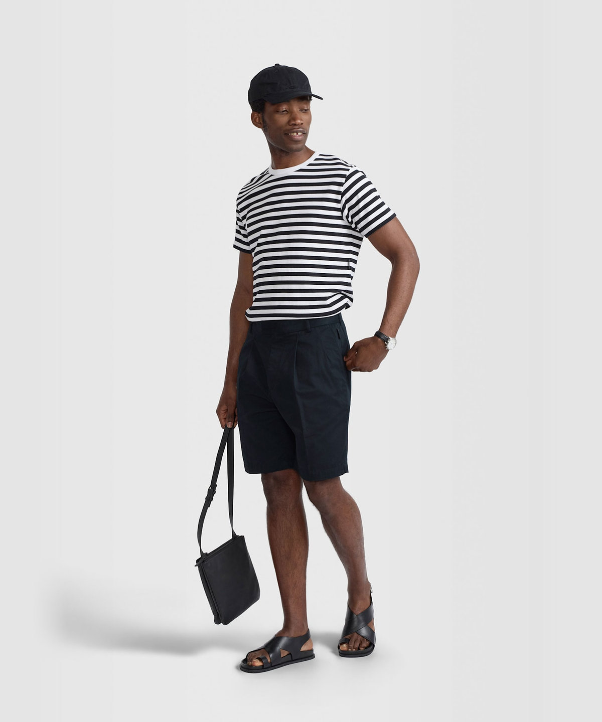 HOMME メンズ メンズ コットンドリル ショートパンツ "Unai" ネイビー