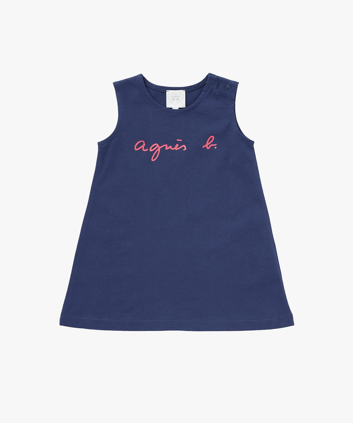 ENFANT ベビー ベビー ロゴ コットン ノースリーブ ワンピース "Barbie" ネイビー