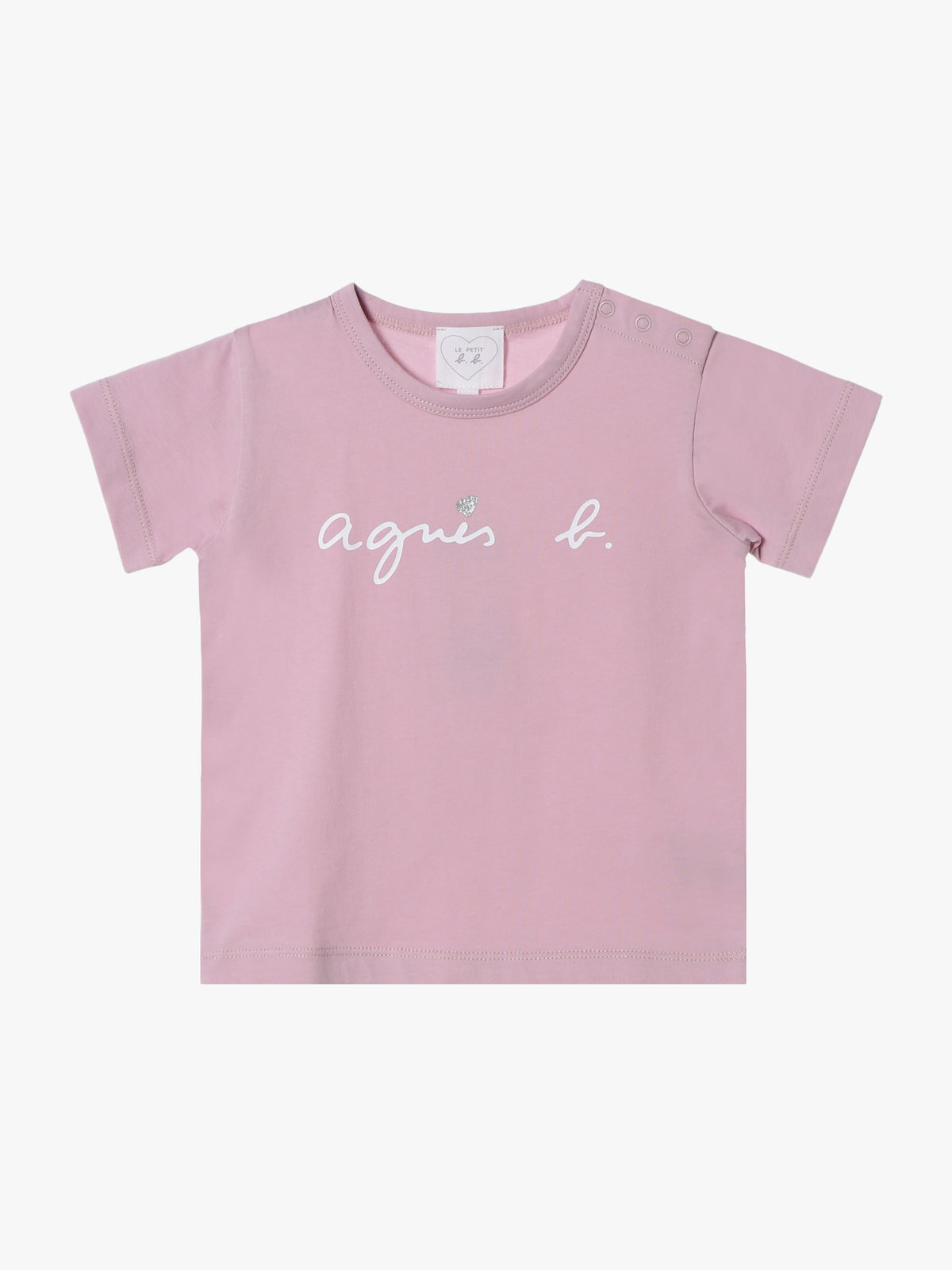 ENFANT ベビー ベビー ロゴ ハート プリント コットン 半袖 Tシャツ ピンク