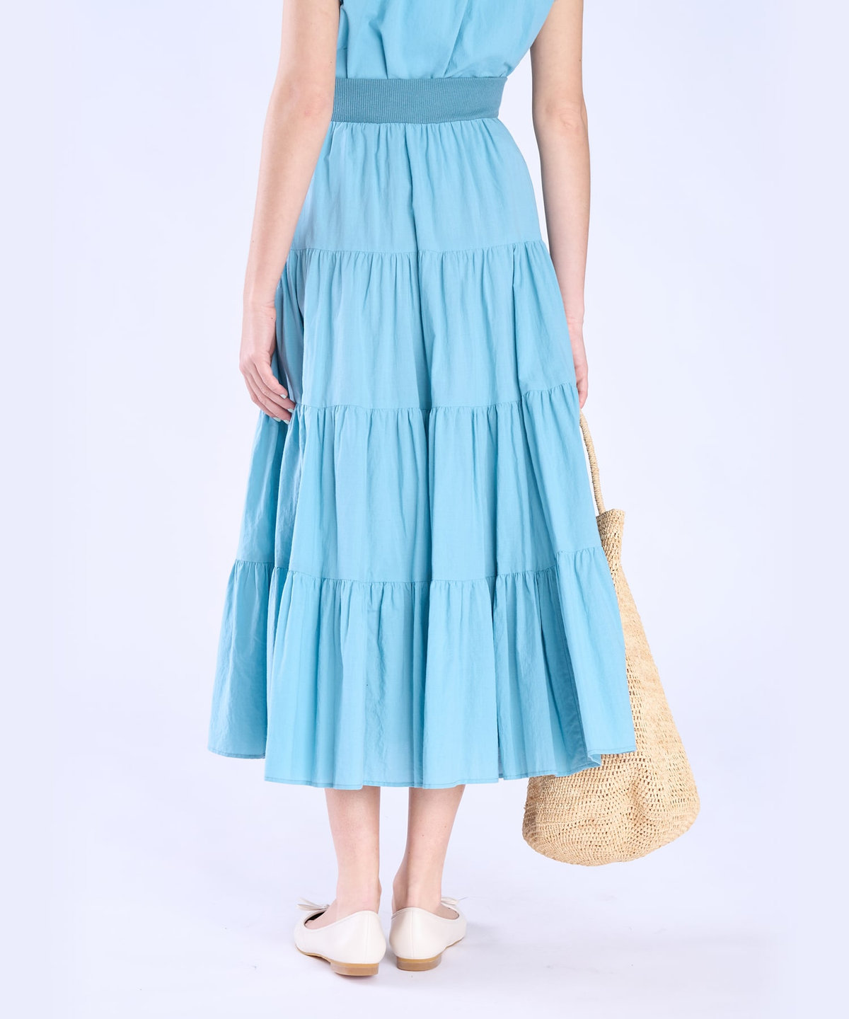 To b. by agnès b. コットン フォーティアード スカート ブルー系その他