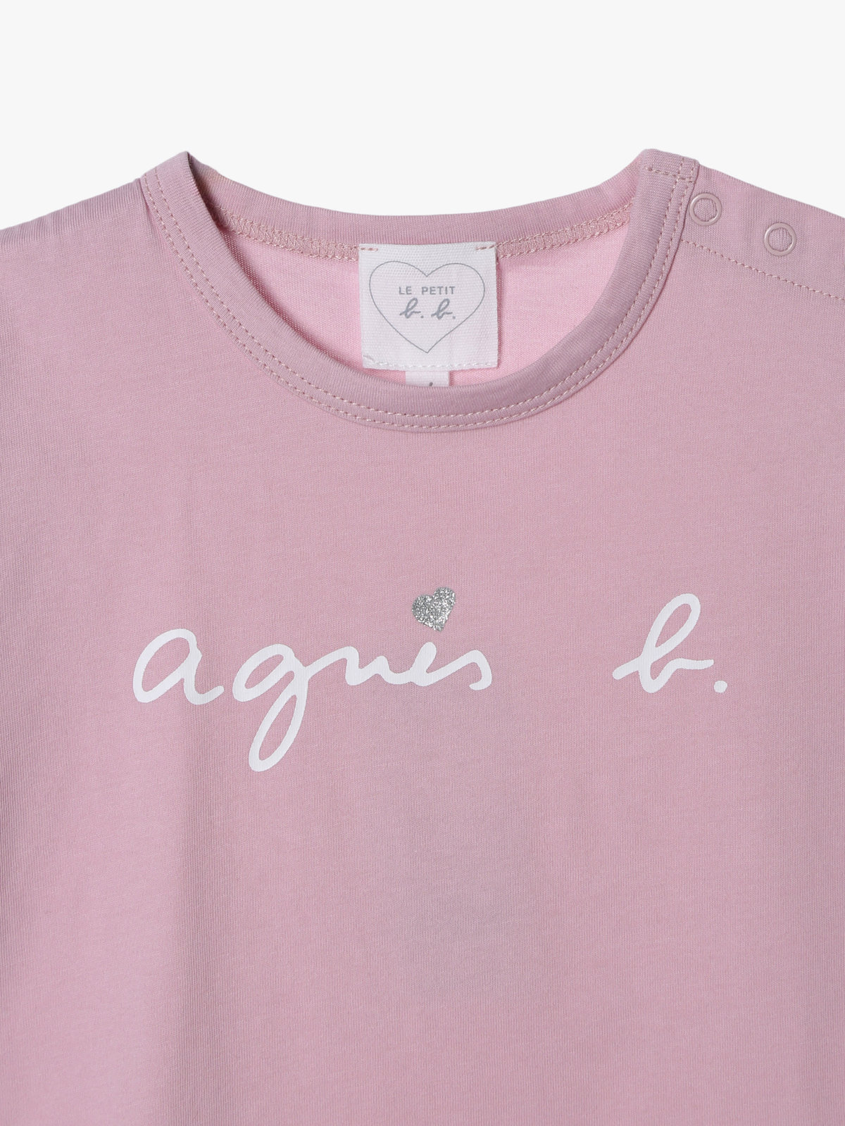 ENFANT ベビー ベビー ロゴ ハート プリント コットン 半袖 Tシャツ ピンク