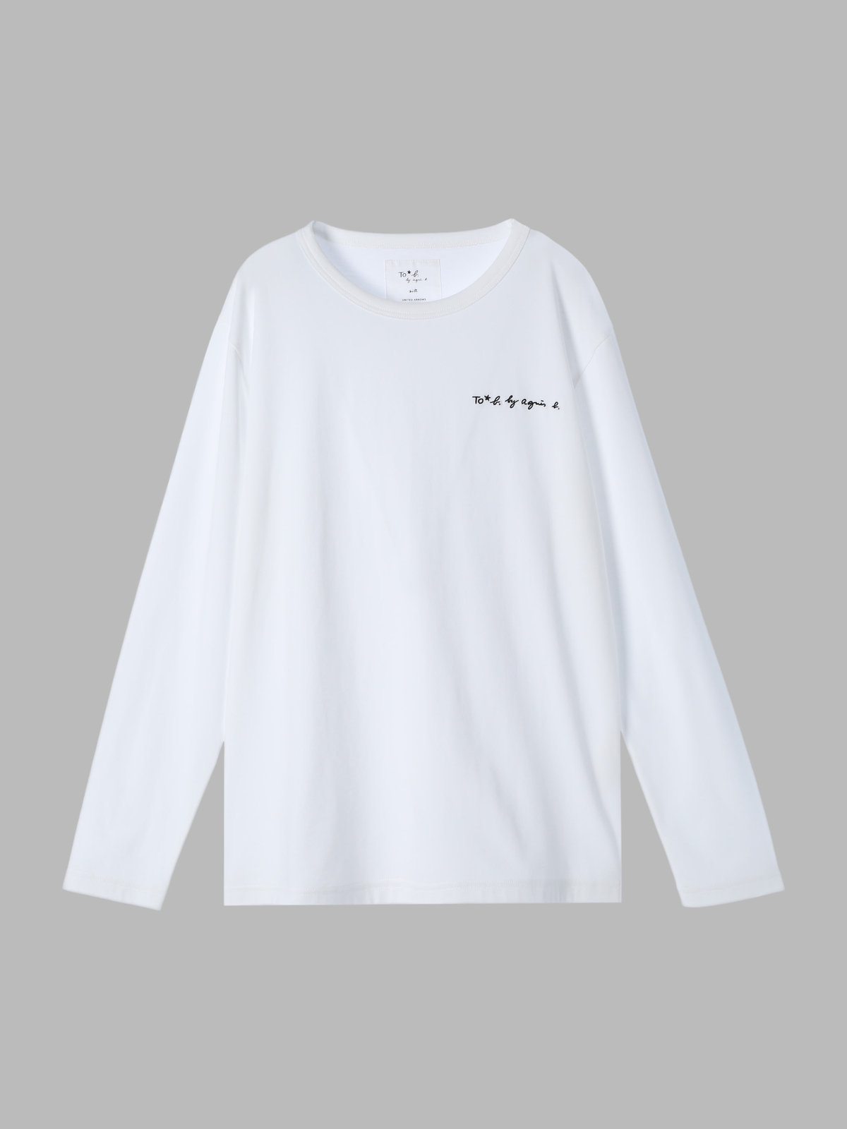 To b. by agnès b. 【Outlet】To b. by agnes b.× green label relaxing オーガニックコットン ロゴ ロングスリーブTシャツ ホワイト