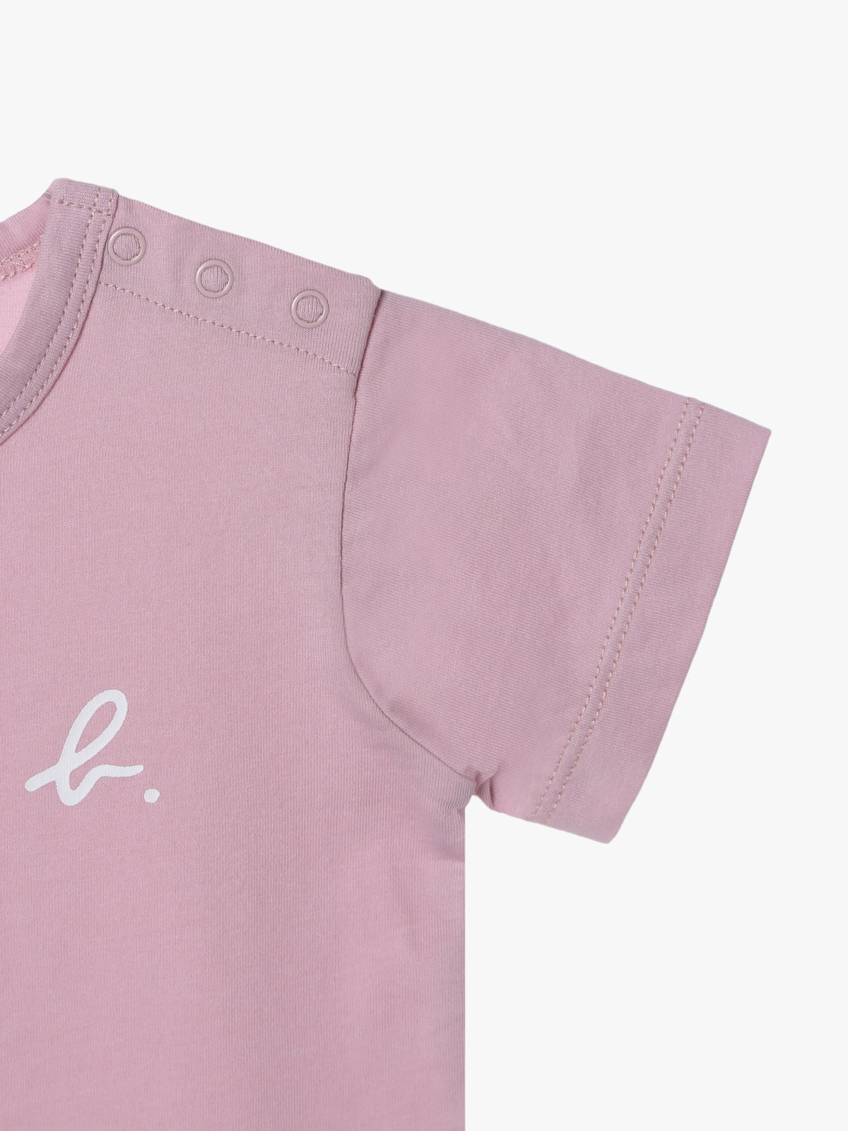 ENFANT ベビー ベビー ロゴ ハート プリント コットン 半袖 Tシャツ ピンク