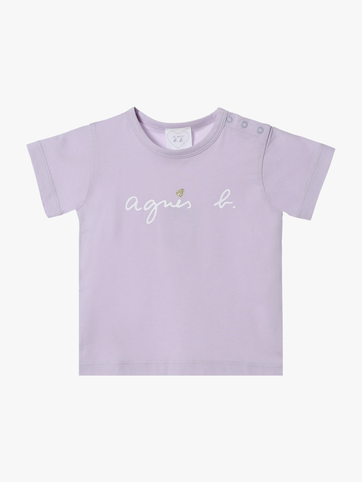 ENFANT ベビー ベビー ロゴ ハート プリント コットン 半袖 Tシャツ パープル系その他