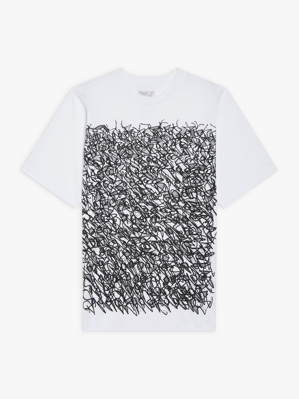 HOMME メンズ プリント コットン 半袖 アーティスト Tシャツ ”JonOne” ホワイト