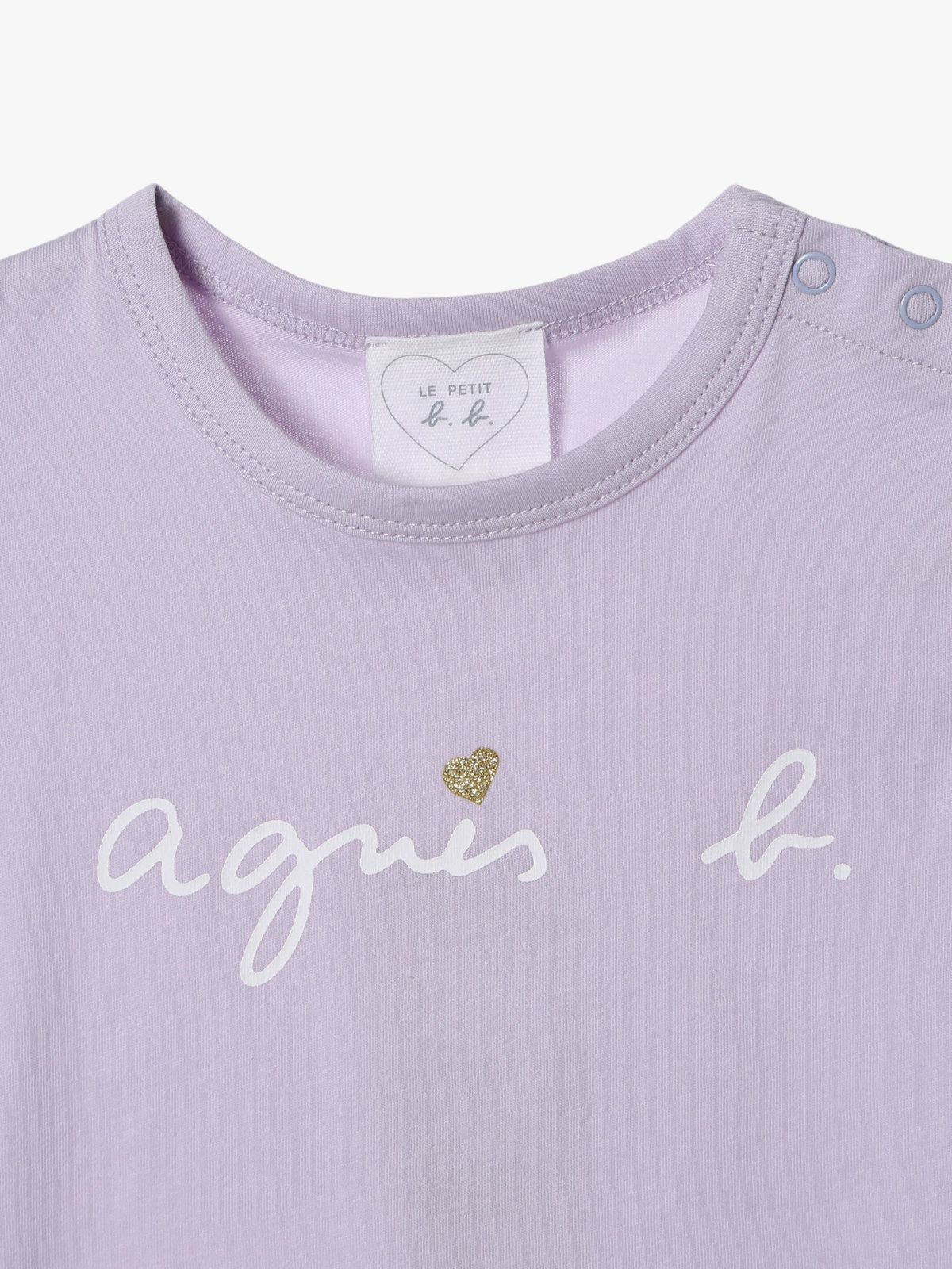 ENFANT ベビー ベビー ロゴ ハート プリント コットン 半袖 Tシャツ パープル系その他