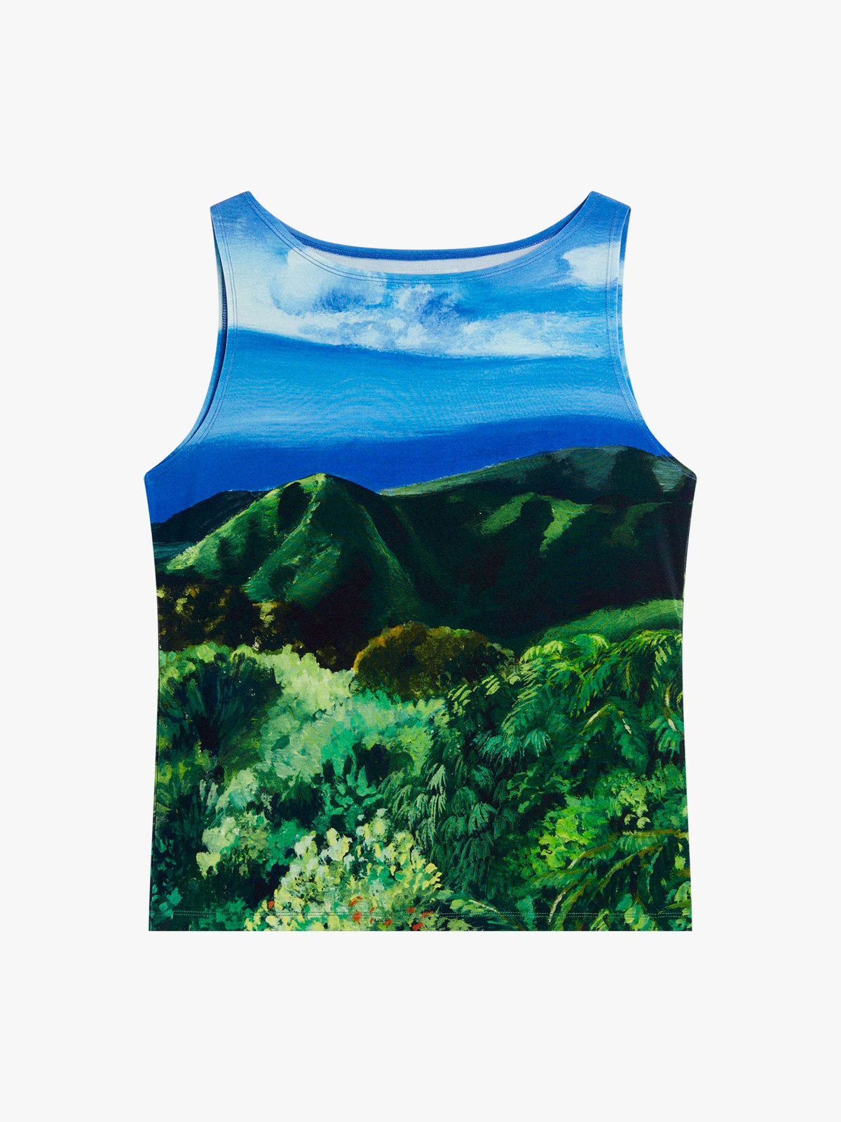 FEMME ウィメンズ フォトプリント ボートネック ノースリーブ アーティスト トップス "Laure-Helene Vaudier" マルチ