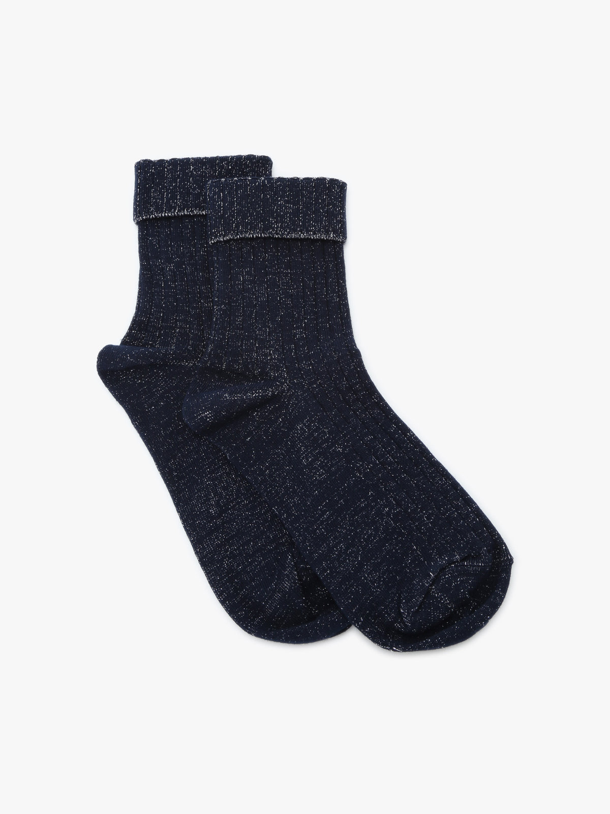 FEMME ウィメンズ シルバーラメ ソックス "Estelle" ブルー系その他