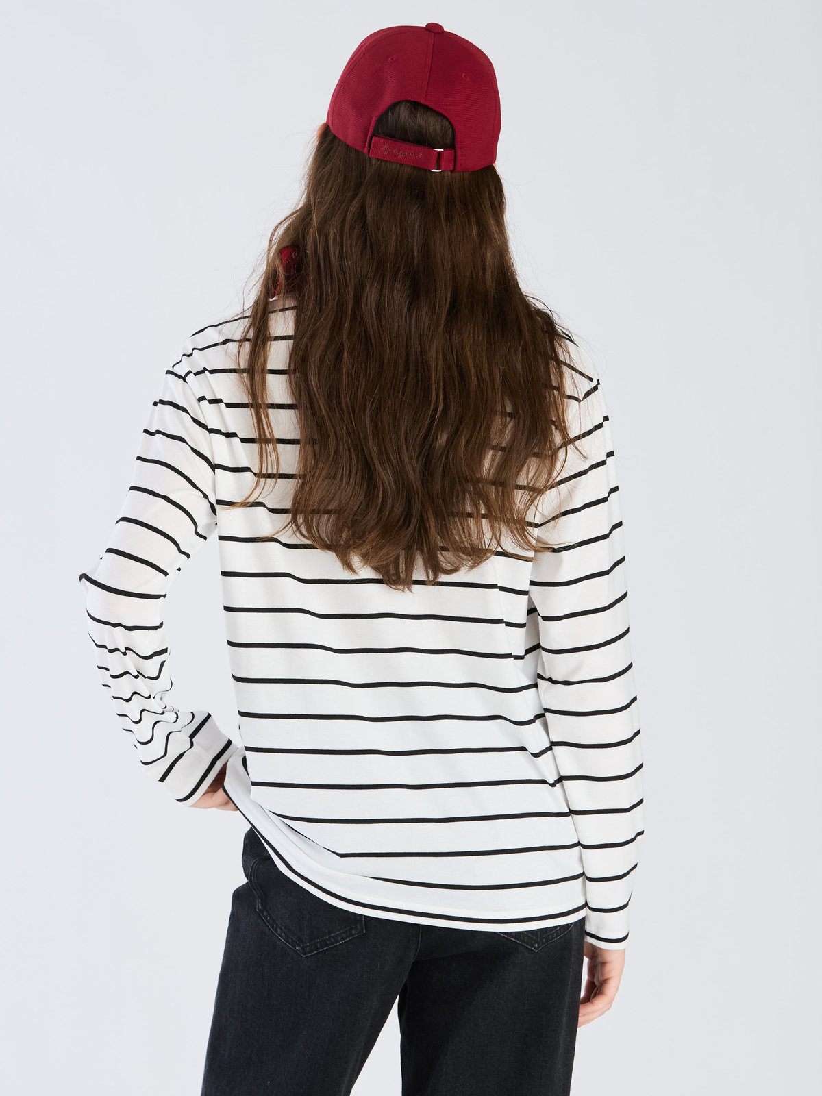 To b. by agnès b. 【Outlet】To b. by agnes b.× green label relaxing ロゴ ボーダー ロングスリーブTシャツ ホワイト
